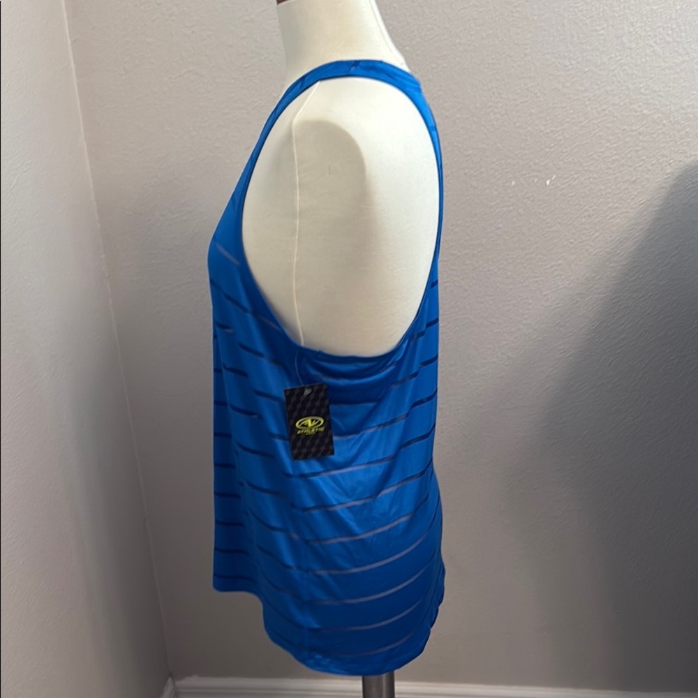 Athletic Works Blue Striped Tank Top - Picture 3 of 5